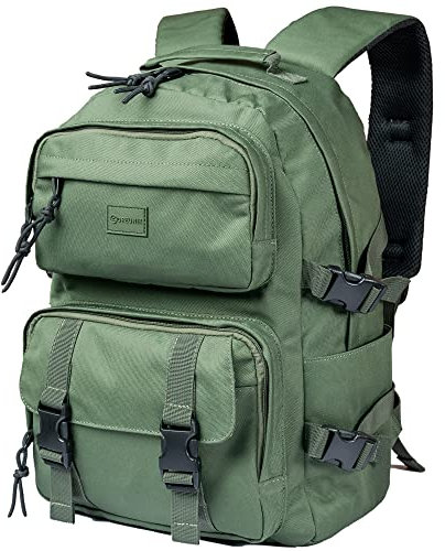 Oreunik Schulrucksack Damen Gerren, Lightweight Rucksack Schule Mädchen Teenager, Causal Reiserucksack 15 Zoll Laptop Rucksack, Wasserabweisend College Daypack jungen Men Women (Grün)