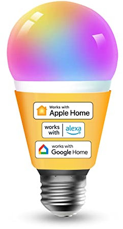 Refoss Smart WLAN Glühbirne E27 unterstützt HomeKit, Intelligente Alexa Lampe Mehrfarbrige Dimmbare LED Light Bulb, Kompatibel mit Siri, Alexa, Google Assitant, 2700K-6500K Warmweiß, Kaltweiß, 1 Pack
