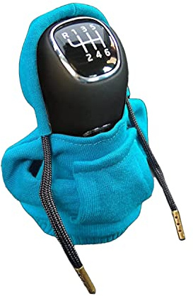 MOREASE Schalthebel Hoodie, Schaltknauf Hoodie Auto Schalthebel Haube, Pulli für Schaltknauf Abdeckung, Hoodie Car Gear Shift Cover Hoodie für Schaltknauf Überzug für Dekoratives Autozubehör (Blau)