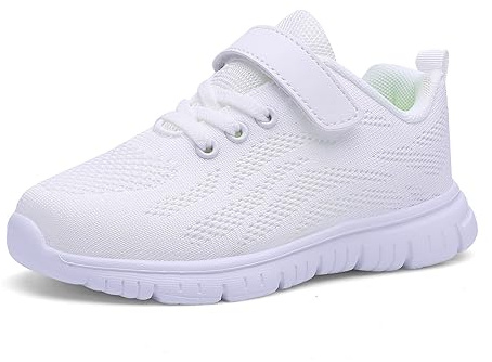 Qciplr Sneaker Casual Bambino Ragazze Ragazzi Scarpe da Ginnastica Bambini Scarpe Ginnastica Tennis Leggero Scarpe Sportive Interno all'Aperto Scarpe Scarpe Corsa Bambini bianco 32EU
