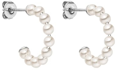 PURELEI Pure Soul-örhängen, vattentäta pärlörhängen för kvinnor, eleganta ringörhängen med pärlor i rostfritt stål, gåvor för kvinnor (silver)