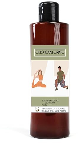 Olio Canforato | 250 ml | Utile per dolori muscolari e articolari - Azione lenitiva e rilassante - 100% Puro