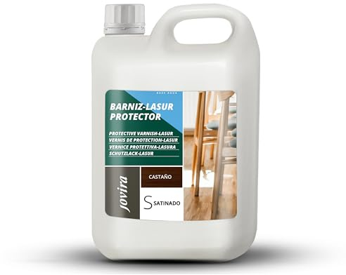 JOVIRA PINTURAS Vernis Lasur Effet Satiné Protector à L'eau. Elle protège, décore et embellit tous les types de bois. (2 Litres, Marron)