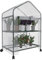 Serra A 2 Ripiani Da Giardino Per Orto Telaio In Acciaio Verniciato Telo In PVC Trasparente Porta Avvolgibile Apertura A Cerniera Protezione Piante Giardinaggio 69 x 49 x 125 Cm