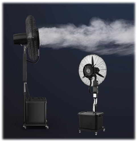 Ventiladores de pedestal Ventilador de pie con pedestal, ventiladores grandes para exteriores, ventilador de piso de alta velocidad de 26/30 pulgadas, ventilador de niebla para exteriores, a