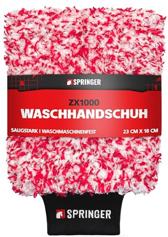 Springer ZX1000 Gant de Lavage en Microfibres - Anti-Rayures et Doux pour Les Surfaces de Voiture - Très Absorbant pour Tous Les Véhicules