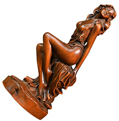 PRETYZOOM Adorno De Estatua De Diosa De Madera Decoración Estética para Decoración para El Hogar Y La Oficina Adorno De Estilo Europeo Material Artesanal Delicado