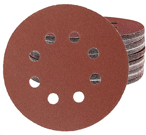 Discos abrasivos 125mm grano 80 papel lijar 50 unidades 8 agujeros disco lijado para lijadora excéntrica