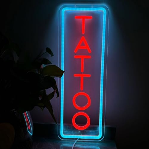 Panneau lumineux néon pour studio de tatouage, bureau, décoration murale, lumière LED à intensité variable pour salon de tatouage, bureau