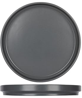 Cosy & Trendy Alto - Juego de 6 platos de postre de gres (19,5 cm), color gris