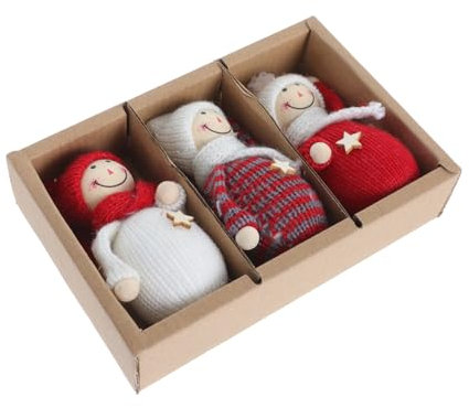ABOOFAN 3stücke Teiliges Weihnachtsbaum-deko Weihnachtliche Stoffpuppe Für Junge Mädchen Langlebige Und Fein Gearbeitete Weihnachtsdekoration Für Indoor Baumgestaltung