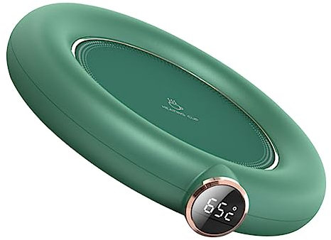 Mikinona Chauffe-Tasse USB Intelligent Vert, Plaque Chauffante pour Tasse, Chauffage Basse Consommation, Protection Sécurité, Bureau Et Usage Domestique, Arrêt Automatique Intégré