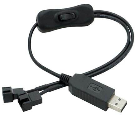 Fazvncv Cable adaptador de alimentación USB a ventilador de PC de 4 pines, salida de 12 V para ventiladores de refrigeración de computadora, aislamiento de PVC