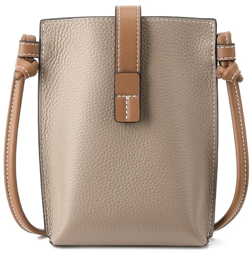 SENDEFN Handy Umhängetasche Damen Leder, Handytasche mit Geldbörse zum Umhängen Minimalistische, Handtasche Damen Klein mit Kartenfächer und Verstellbarer Schultergurt
