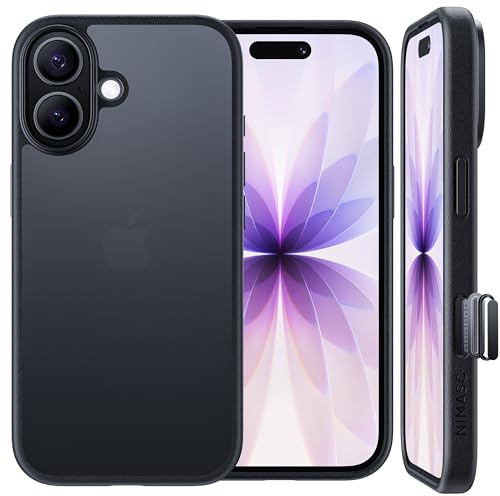 NIMASO Schutzhülle für iPhone 17 6,3 Zoll, Militärqualität, stoßfest, Fallschutz, durchscheinende matte Rückseite, Anti-Fingerabdruck, schlanke, dünne Handyhülle für iPhone 17, durchscheinendes