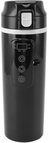Reisen elektrischer Wasserkocher tragbarer Autoheiztasse 500 ml Edelstahl und Leckdosen 12 V 24 -V -Auto -LKW für Kaffee Tee heißes Wasser unterwegs schwarz