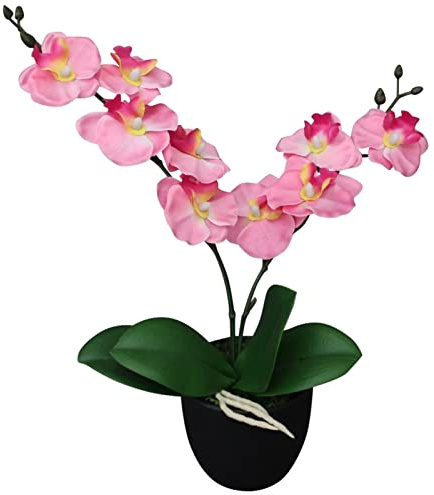 Snsowed Orchidea Artificiale con Vaso 30 cm Rosa,Fiori Artificiali,Orchidea Artificiale,Orchidea Artificiale Realistica-244422