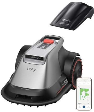 eufy E18 Mähroboter ohne Begrenzungskabel, Keine Signalausfälle, Kein RTK, TrueVision Technologie, GNSS System, bis 1200m², Präzisionsrandschnitt, Hindernisvermeidung, App-Steuerung(Generalüberholt)