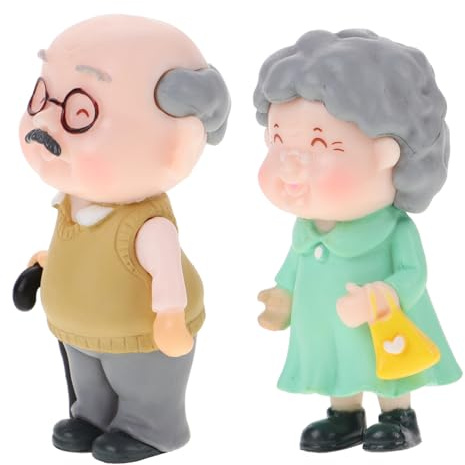 FUNOMOCYA Decorativo per Torta con Anziana Adorabile per Dolci da Te Accessorio Resistente per Addobbi Nuziali e Matrimoni