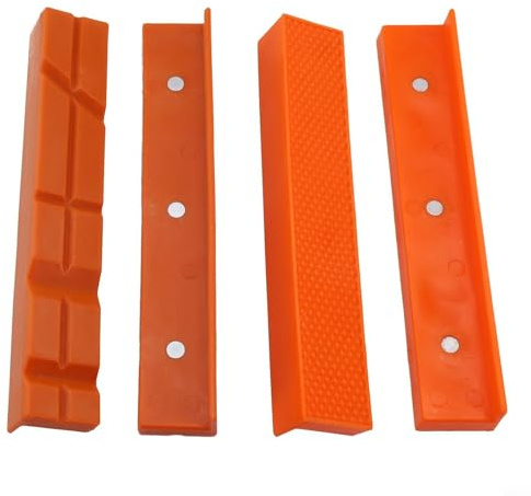 TONIXY Vice Jaw Magnetic Soft Pad Jaw Rubber For Metal Vise Bench Machine Tools 4 5 6Inch For Workshop Equipment 4Pcs (6inch orange)