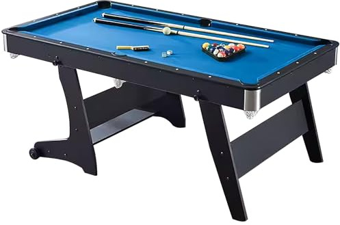ZLLPIGLS Mesas de Billar Plegables Portátiles, Mesas Billar Compactas Conjunto de Juego con Juego Completo de Accesorios, Entretenimiento Que Ahorra Espacio para Sala(Blue,183x99x79cm/72x38.9x31.1in)