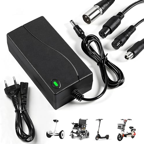 Caricabatterie Monopattino Elettrico 42V 2A Universale (5 Connettori) – Alimentatore per Xiaomi, Ninebot Segway, Wispeed, UrbanGlide – Caricatore Batteria 36V per Hoverboard & Bici Elettrica