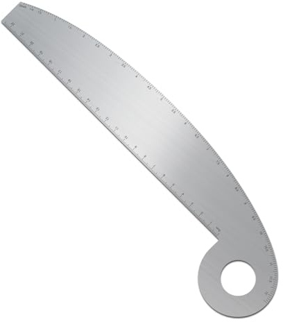ORIGACH Edelstahl Kurvenlineal mit zweiseitiger Millimeter- und Zollskala, Metall Markierschablone für Lederarbeiten, Näherei und DIY Bastelprojekte