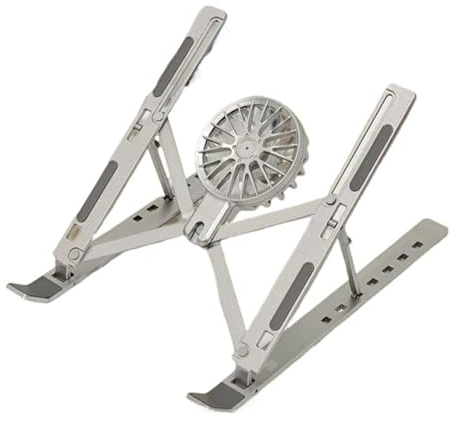 Genérico Compatible con Soporte Enfriador for computadora portátil con Ventiladores de refrigeración, Soporte portátil Plegable for computadora portátil de 16-18 Pulgadas(Silver 16inch)