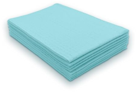 TIDI 1053 Avalon Dental Bib, Blue, 3 Layers, 13” W x 18” L (Pack of 500) ― Disposable Dental Bibs ― Embossed ― 2-Ply Tissue ― Poly Back to Help Prevent Leak-Through ― Nail Towels ― Tattoo Bibs