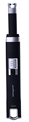 SILVER MATCH - Allume gaz électrique, USB, Système ARC, design fin et épuré, ultra-fin - En coffret cadeau - Allume tout tempête, coupe vent, sans gaz, sans flamme ni liquide