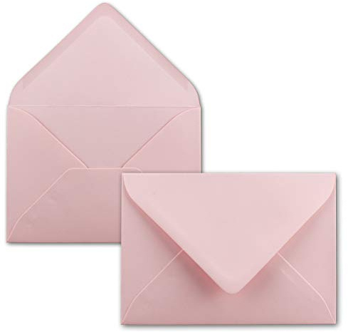 Neuser Färgfria C6 kuvert, 162 x 114 mm, självhäftande 50 Umschläge 15-Rosa