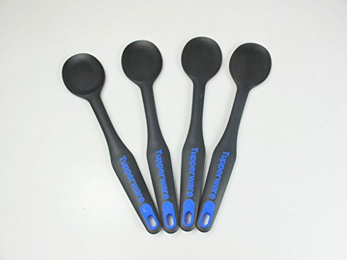 TUPPERWARE Griffbereit Kochlöffel(4) schwarz-blau TOP-Kochlöffel D174 Rührlöffel P 23136