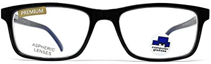 Lunettes de lecture Anti Lumière Bleu Homme et Femme Ordinateur Glasses Venice (noir, +3,00)