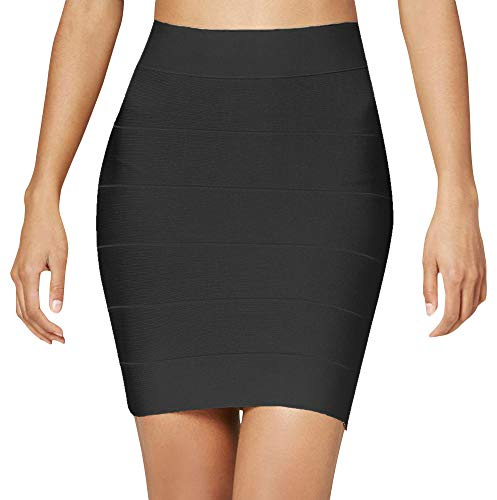 Nayssi Damen Mini-Bandagerock mit hoher Taille