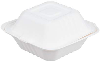 GRADISCO - 100 Contenitori per Hamburger in bagassa, da asporto, biodegradabili, compostabili e riciclabili. Burger box, take away, ideali per asporto cibi caldi e freddi.