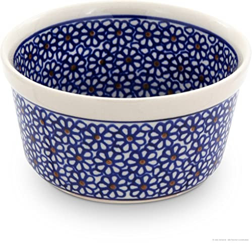 Bunzlauer Keramik Ragout fin/Crème brûlée - Cuenco (12,5 cm de diámetro, 0,4 L, con decoración interior), diseño de flores