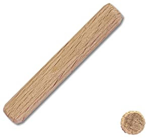 Tacos de madera de haya Kabus, tacos estriados para muebles, 12 tamaños diferentes, tacos de conexión de madera de haya (25, 8 mm de diámetro, 50 mm)