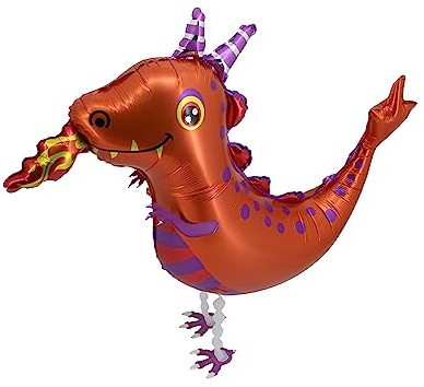 Airwalker Ballon roter Drache laufendender Tier Luftballon Dino Dinosaurier Helium Walking Folienballon Deko für Kinder Geburtstag Party Hochzeit Kinder Geschenk JGA Dekoration Tierballons laufen