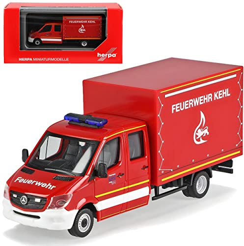 Mercedes-B Sprinter II Personen Kasten Aufbau Feuerwehr Kehl NCV 3 W906 Modell 2006-2018 Version Ab Facelift 2013 H0 1/87 Herpa Modell Auto mit individiuellem..