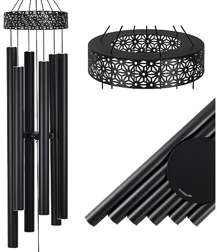 Vanquer Windspiel für draußen, tiefer Ton – 147,7 cm Windspiel für den Außenbereich, tiefes Klangspiel, Windspiele im Freien, Gedenk-Windspiele, Beileidsgeschenk, Garten, Terrasse, Hof, Heimdekoration