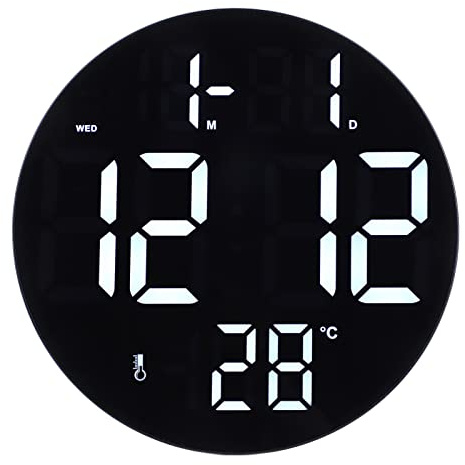 AUNMAS LED-Digitaluhr, Digitale Wanduhr mit 2 Anzeigeformaten 12 24 Stunden, großer LED-Anzeige für klare Sicht aus der Ferne, modernem Design und USB-Stromversorgung