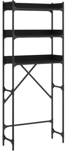 vidaXL Scaffale per Lavatrice Nero 67x25x163 cm in Legno Multistrato