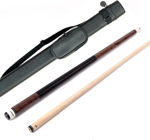 Riley Centurion Queue de Billard American Pool 147 cm Pointe 13 mm avec poignée en Cuir synthétique avec étui (Queue et étui – Teinte Bois foncé)
