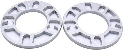 SHLPDFM Lot de 2 élargisseurs de voie universels de 10 mm, 4 trous, 5 trous, entretoises de roue en aluminium 98 mm à 120 mm
