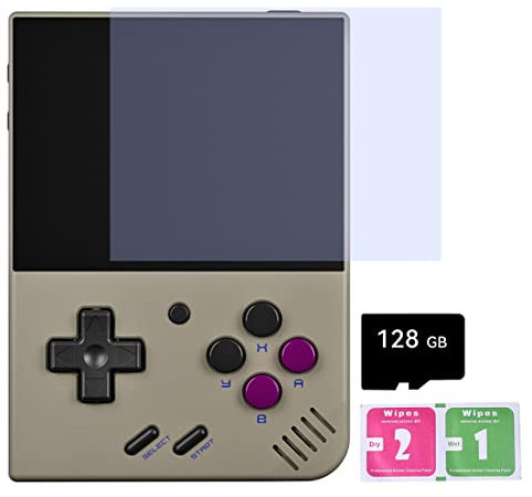 Miyoo Mini Plus Handheld Game Console with 11000 Classic Games, 3.5-Inch IPS Screen Open Source System Emulator Console Support Wi-Fi Battle Cortex-A7 Processor (128G)