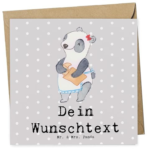 Mr. & Mrs. Panda Personalisierte Deluxe Karte Bäckereifachverkäuferin Herz - Geschenke, Geschenk, Geburtstagskarte, Hochzeitskarte, Bäckerei, Lustig, Beruf, Grußkarte, Grußkarten Personalisiert