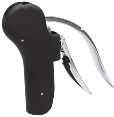 KESOTO Manual Wine Opener for Kitchen Use, Vertical Lever Corkscrew for Home And Bar, black