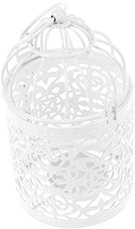 Alipis Soporte para Velas De Candelabro De Hierro Jaula Decorativa Porta Velas