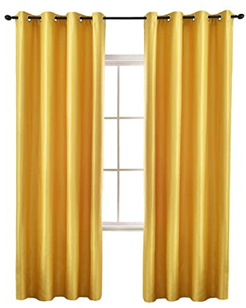 ZJHAHJY Verdunkelungsvorhänge, wärmeisolierter Vorhang, geräuschreduzierend, energiesparend, für Schlafzimmer/Wohnzimmer, Gelb, 100 x 270 cm