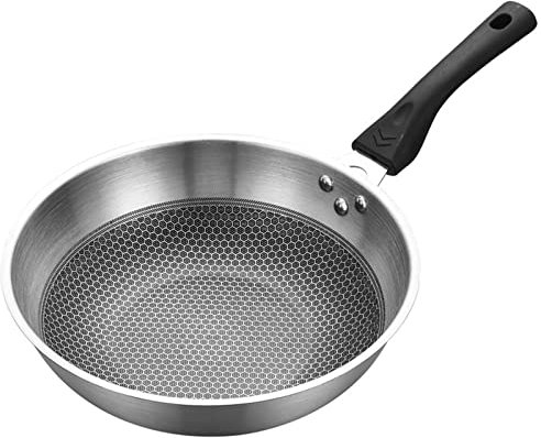ETZRYSYB Pentola in acciaio inox, padella antiaderente, padella per friggere, forno elettromagnetico, caldaia elettrica, senza rivestimento